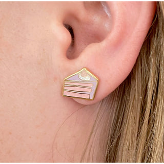 18k Gold Cake Earrings by Jenny Lemons on DLK