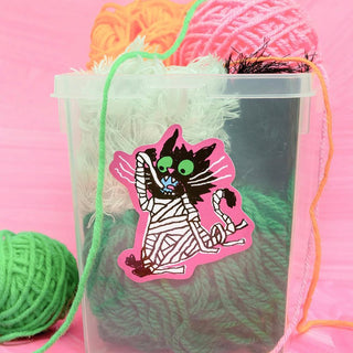 Gentle Thrills Halloween Cat Mummy Sticker on Design Life Kids.