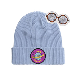 Kids Cotton Space Science Beanie featuring cool patches at DLK