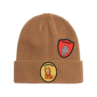 Kids Cotton Brave Beanie featuring cool patches at DLK