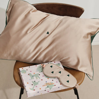 Evergreen Silk Sleep Mask and Pillowcase Set at DLK