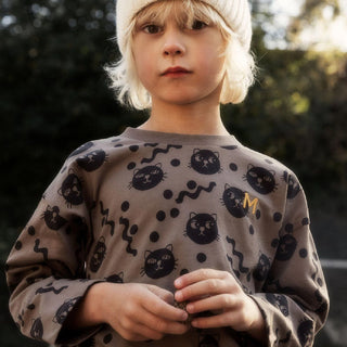 Squiggly Cats Long Sleeve T-Shirt Mini Rodini on Design Life Kids