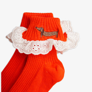 Mini Rodini Dog Embroidered Lace Socks for Kids at DLK