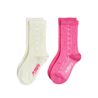 Mini Rodini Pink and White Socks for Kids at DLK