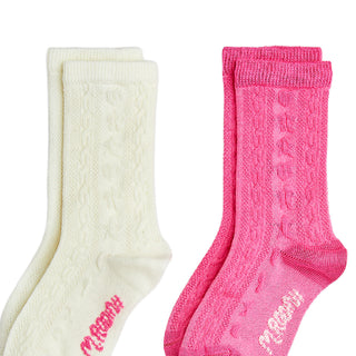 Mini Rodini Pink and White Socks for Kids at DLK