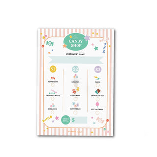 Pretend Play Candy Shop Notepad Magic Playbook on Design Life Kids