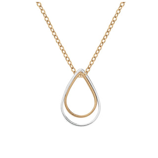 Gold & Silver Teardrop Necklace at DLK