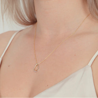 Gold & Silver Teardrop Necklace at DLK