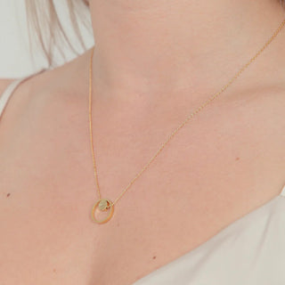 Gold Circle Andy Necklace at DLK