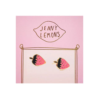 18k Gold Strawberry Earrings by Jenny Lemons on DLK