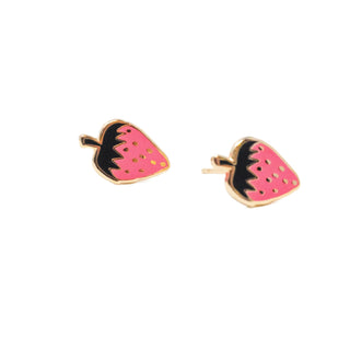 18k Gold Strawberry Earrings by Jenny Lemons on DLK