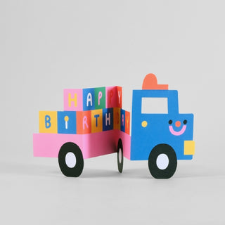 Fold Out Truck Birthday Card Wrap Kids on Design Life Kids