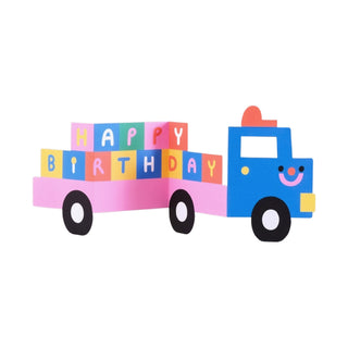 Fold out car truck Happy Birthday Card at DLK