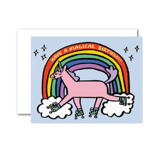 Rollerskating Unicorn Birthday Card