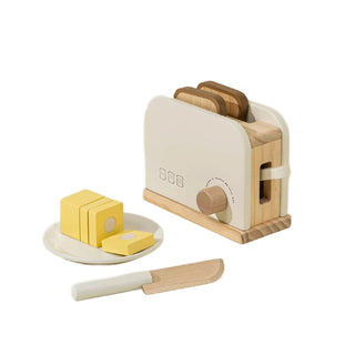 Kids Wooden Play Food Toaster Set on Design Life Kids