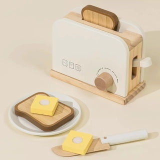 Kids Wooden Play Food Toaster Set on Design Life Kids