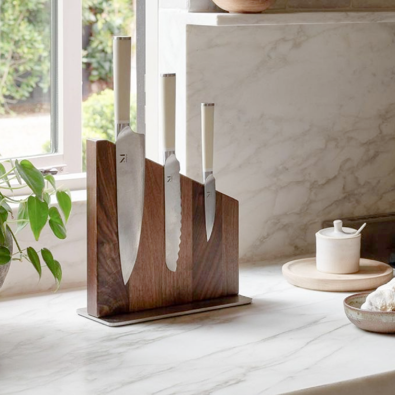  MATERIAL Knife Trio + Stand (Cool Neutral/White Ash): Home &  Kitchen