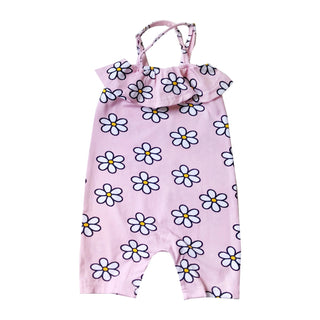 Banana Valentine-Daisies Criss Cross Romper on Design Life Kids