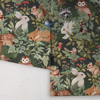 Fleur Harris Into The Woods Woodlands Wallpaper on Design Life Kids